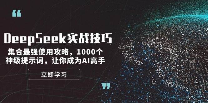 DeepSeek实战技巧:集合最强使用攻略,1000个神级提示词,让你成为AI高手-小鹏项目网