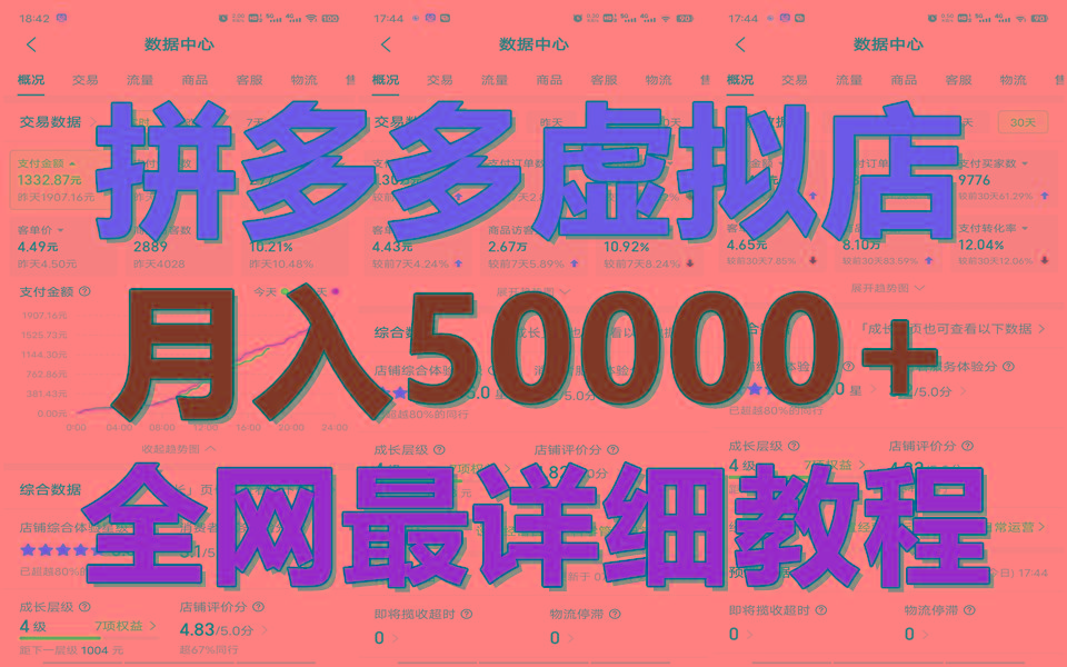 拼多多虚拟电商训练营月入50000+你也行，暴利稳定长久，副业首选-小鹏项目网