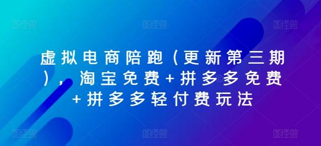 虚拟电商陪跑(更新第三期)，淘宝免费+拼多多免费+拼多多轻付费玩法-小鹏项目网