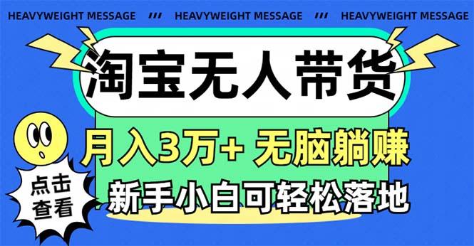 淘宝无人带货3.0高收益玩法，月入3万+，无脑躺赚，新手小白可落地实操-小鹏项目网