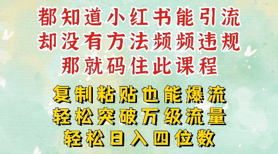 小红书靠复制粘贴一周突破万级流量池干货，以减肥为例，每天稳定引流变现四位数【揭秘】-小鹏项目网