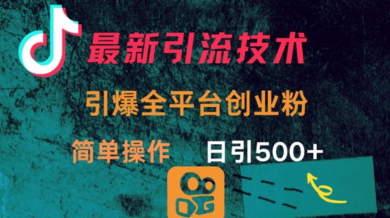 最新引流方法，引爆全平台的一个创业粉，简单操作日引300+-小鹏项目网