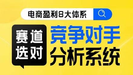 电商盈利8大体系·赛道选对，​竞争对手分析系统线上课-小鹏项目网
