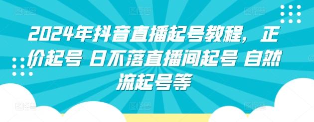 2024年抖音直播起号教程，正价起号 日不落直播间起号 自然流起号等-小鹏项目网