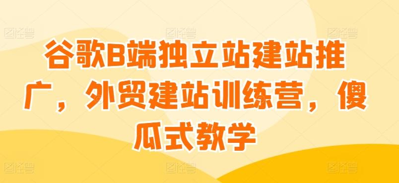 谷歌B端独立站建站推广，外贸建站训练营，傻瓜式教学-小鹏项目网
