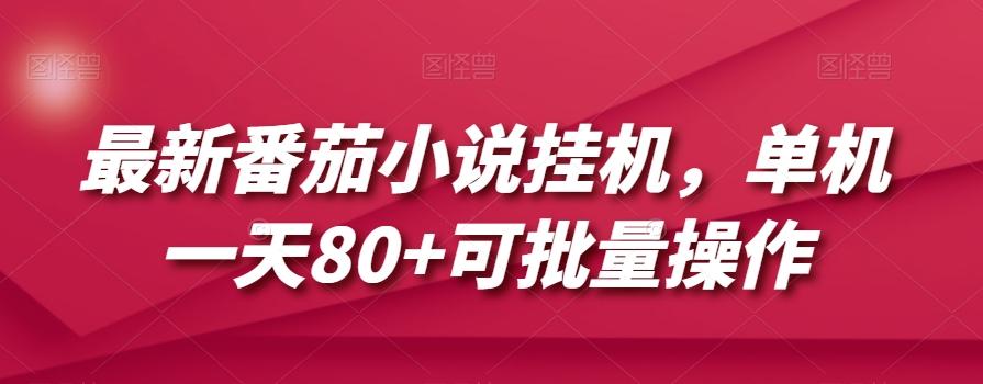 最新番茄小说挂机，单机一天80+可批量操作【揭秘】-小鹏项目网