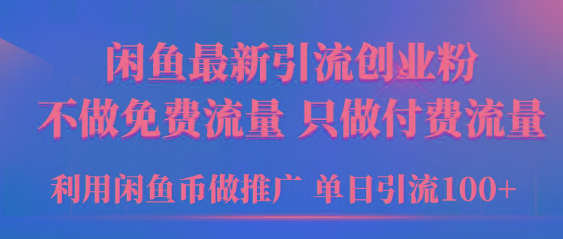 (9584期)2024年闲鱼币推广引流创业粉，不做免费流量，只做付费流量，单日引流100+-小鹏项目网