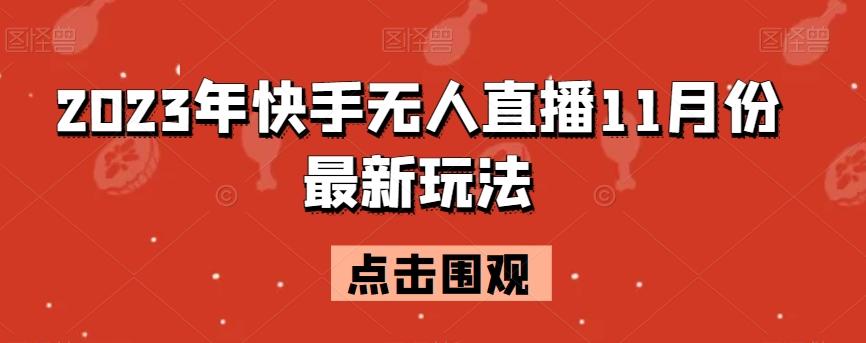2023年快手无人直播11月份最新玩法-小鹏项目网